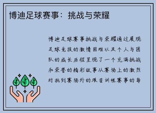 博迪足球赛事：挑战与荣耀